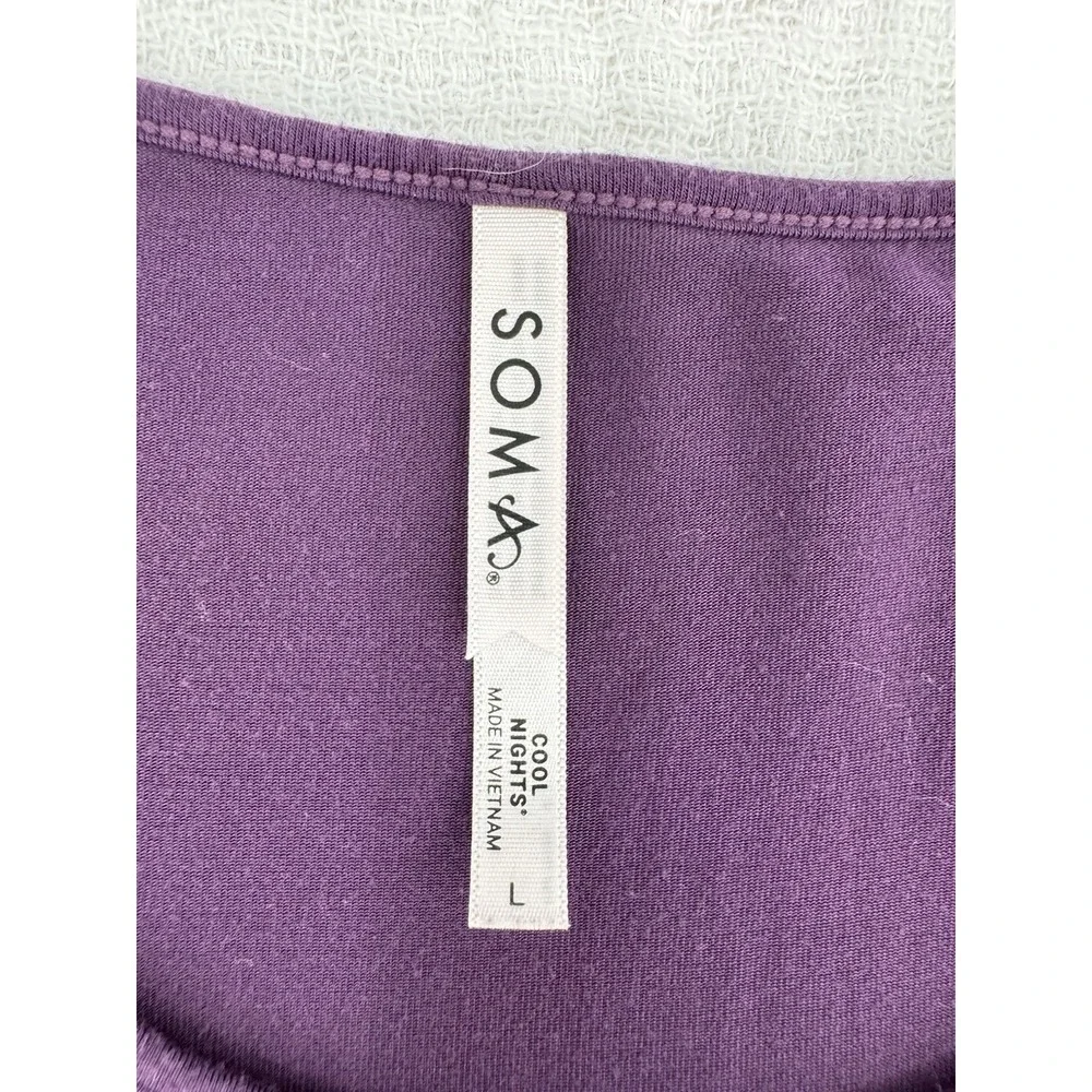 Soma Cool Nights Sleep Tee Shirt Size Large Purple Short Sleeve T-shirt